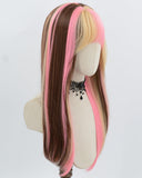 Pink Blonde Brown Synthetic Wig HW806
