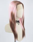 Brown Ombre Pink Straight Synthetic Lace Front Wig WW578