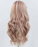 Mixed Pink Brown Synthetic Lace Front Wig WW907