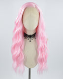 Pink Curly Synthetic Lace Front Wig WW653