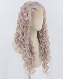 Pink Curly Synthetic Lace Front Wig WW946