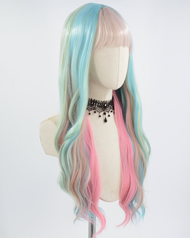 Green Rainbow Long Synthetic Wig HW300