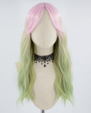 Pink Ombre Green Synthetic Wig HW347