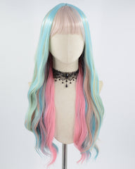 Green Rainbow Long Synthetic Wig HW300