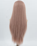 Dusty Pink Long Straight Synthetic Lace Front Wig WW993