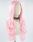 Pink Wavy Synthetic Lace Front Wig WT044
