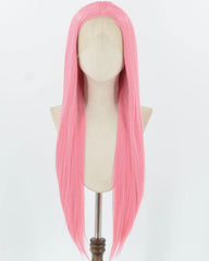 Pink Long Straight Synthetic Lace Front Wig WW920