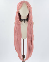 35 Inch Long Pink Cosplay Synthetic Lace Front Wig WW766