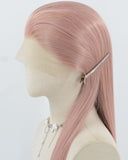 Pink Long Straight Synthetic Lace Front Wig WW990