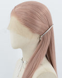 Dusty Pink Long Straight Synthetic Lace Front Wig WW993
