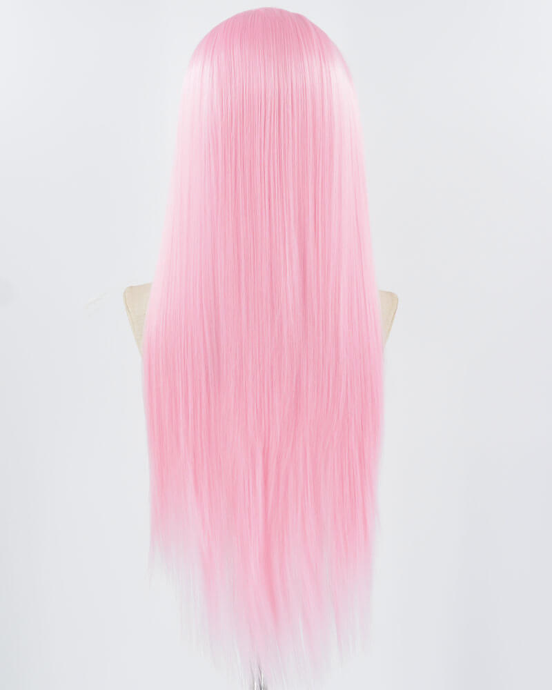 Pink Long Straight Synthetic Lace Front Wig WW793