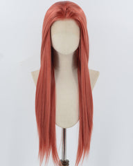 Pink Long Straight Synthetic Lace Front Wig WW945