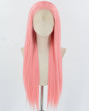 Pink Long Straight Synthetic Lace Front Wig WW937