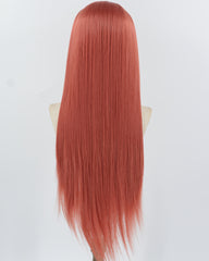 Pink Long Straight Synthetic Lace Front Wig WW945
