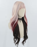 Pink Red Brown Synthetic Wig HW736
