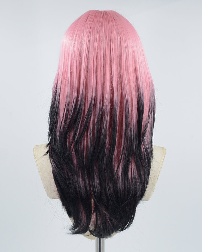 Pink Ombre Black Synthetic Wig HW265
