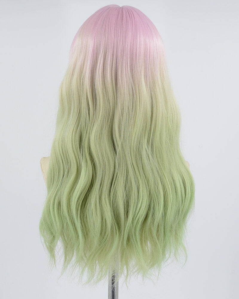 Pink Ombre Green Synthetic Wig HW347