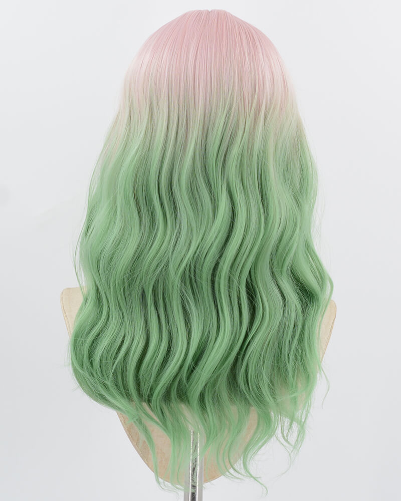 Pink Ombre Green Synthetic Wig HW347
