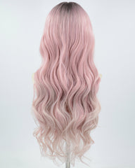 Ombre Pink Wavy Synthetic Lace Front Wig WW687