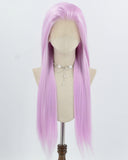 Purple Pink Long Straight Synthetic Lace Front Wig WW983