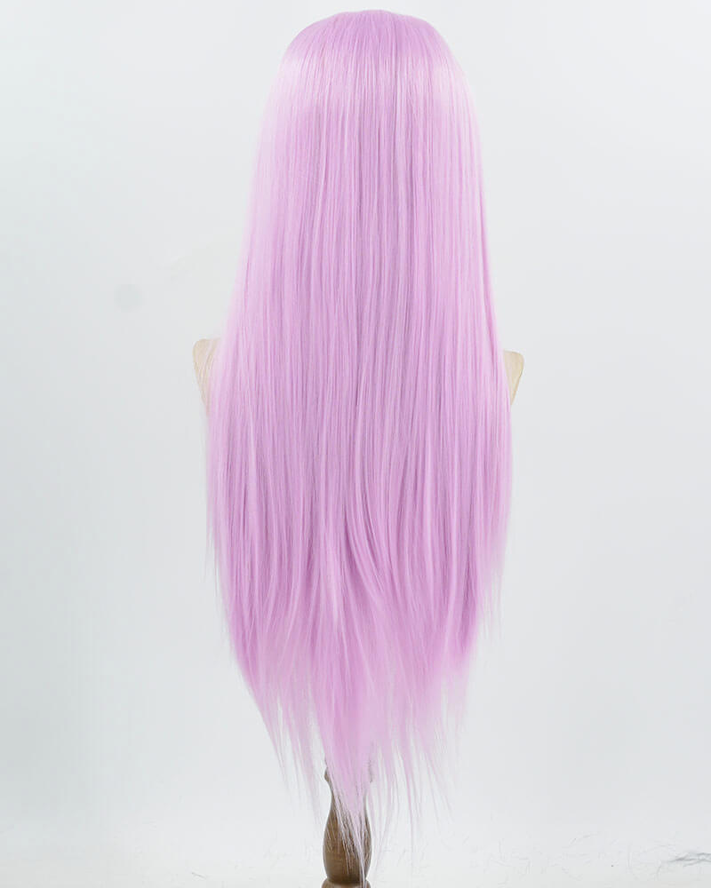 Purple Pink Long Straight Synthetic Lace Front Wig WW983