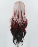 Pink Red Brown Synthetic Wig HW736