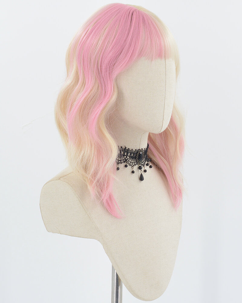 Pink Blonde Short Synthetic Wig HW489