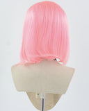 Pink Short Human Hair Wig HT012