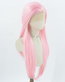 Pink Straight Synthetic Lace Front Wig WW1017