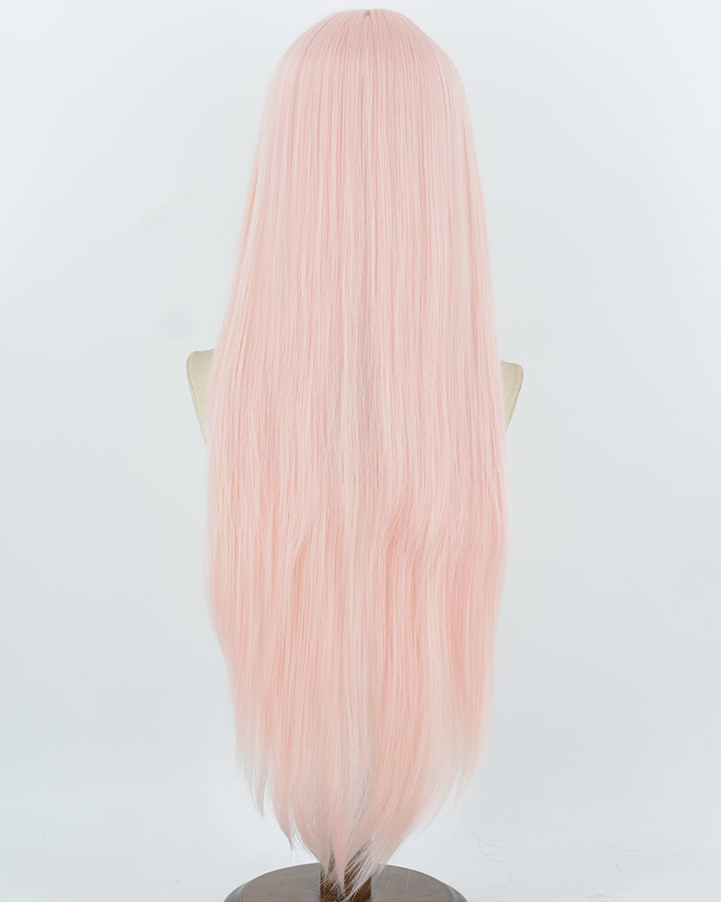 30Inch Long Pink Synthetic Wig HW865