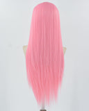 Pink Straight Synthetic Lace Front Wig WW863