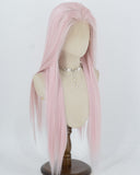 Pink Long Straight Synthetic Lace Front Wig WW1078
