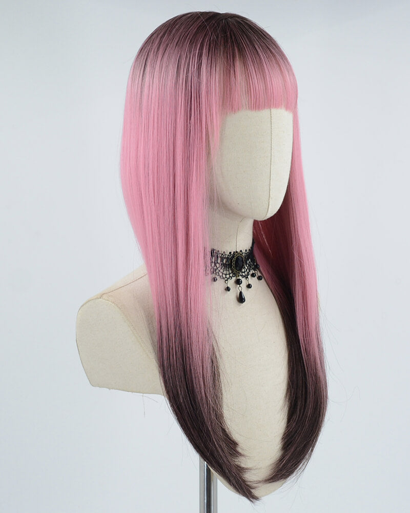 Brown Ombre Pink Synthetic Wig HW276
