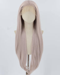 Long Pink Synthetic Lace Front Wig WW847