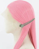 Pink Long Straight Synthetic Lace Front Wig WW920