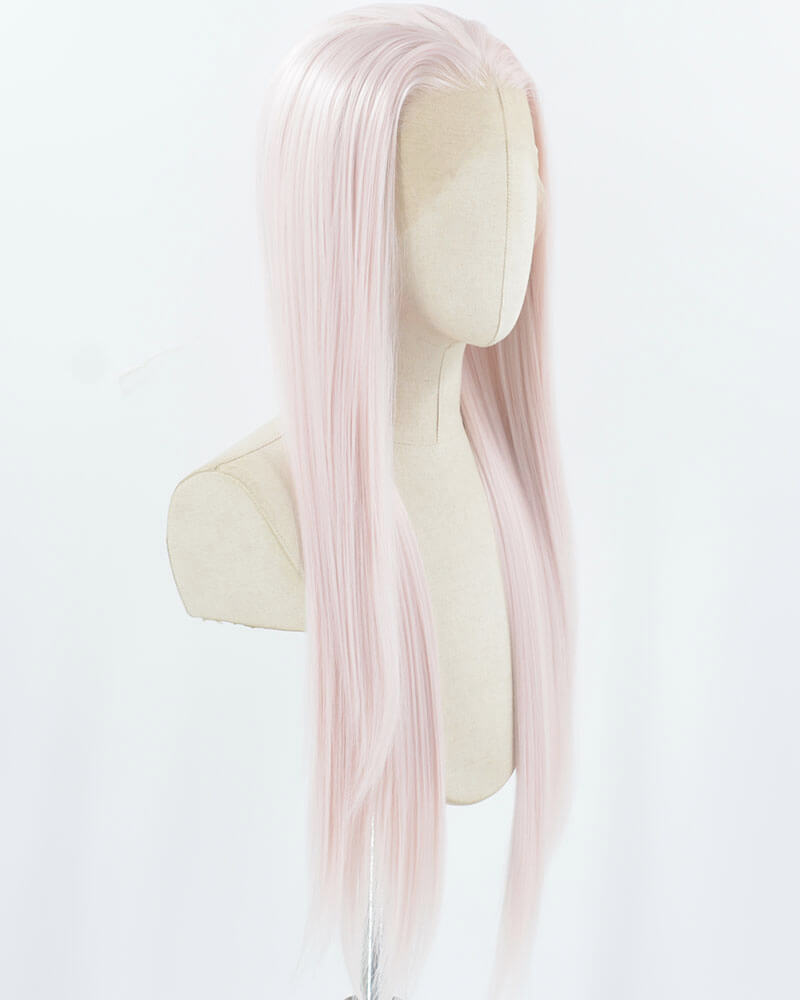 Light Pink Long Straight Synthetic Lace Front Wig WW921