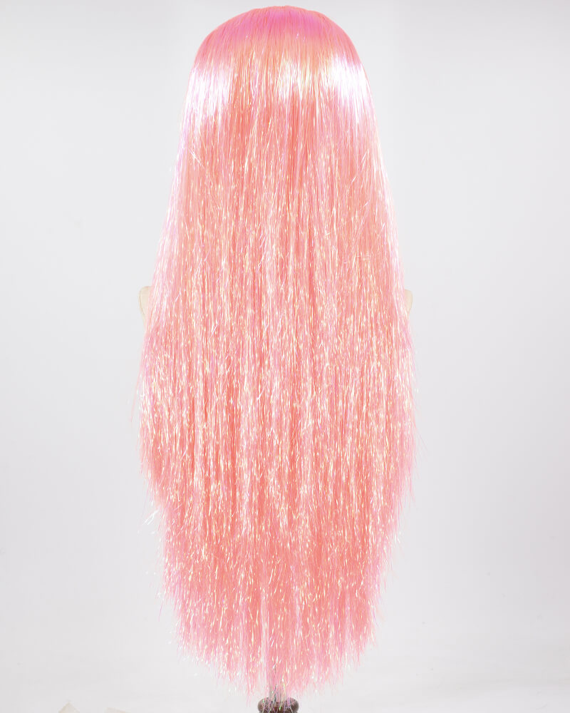 Tinsel Pink Long Synthetic Lace Front Wig WW693