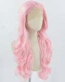 Pink Wavy Synthetic Lace Front Wig WT044