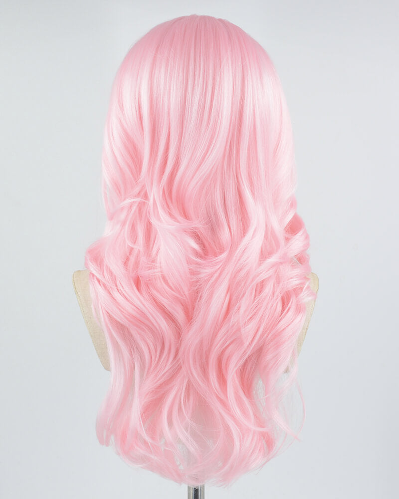 Pink Wavy Synthetic Lace Front Wig WW612