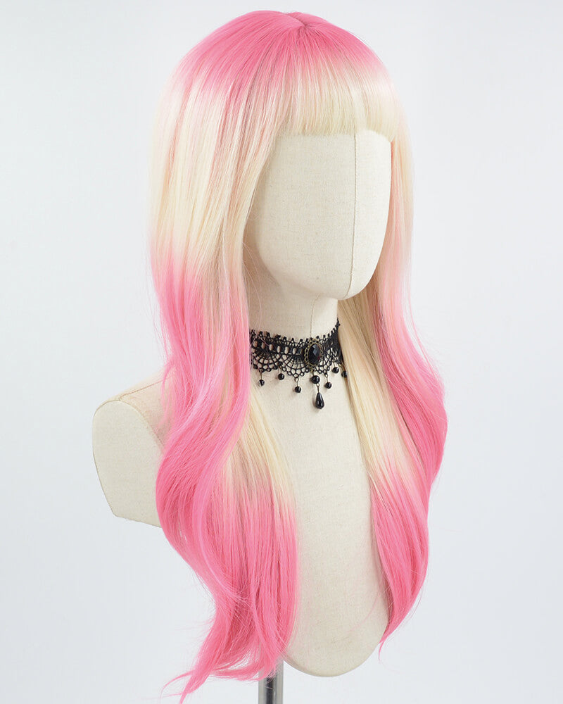 Pink Ombre Blonde Synthetic Wig HW399