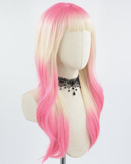 Pink Ombre Blonde Synthetic Wig HW399