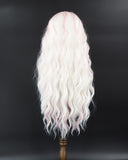 Pink White Curly Synthetic Lace Front Wig WW722