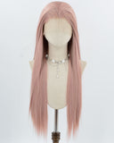 Pink Long Straight Synthetic Lace Front Wig WW990