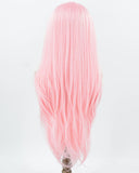 Pink Straight Synthetic Lace Front Wig WW1017