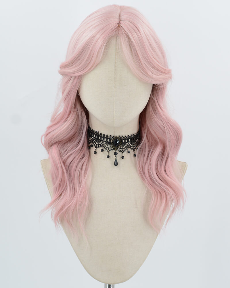 Pink Wavy Synthetic Wig HW792