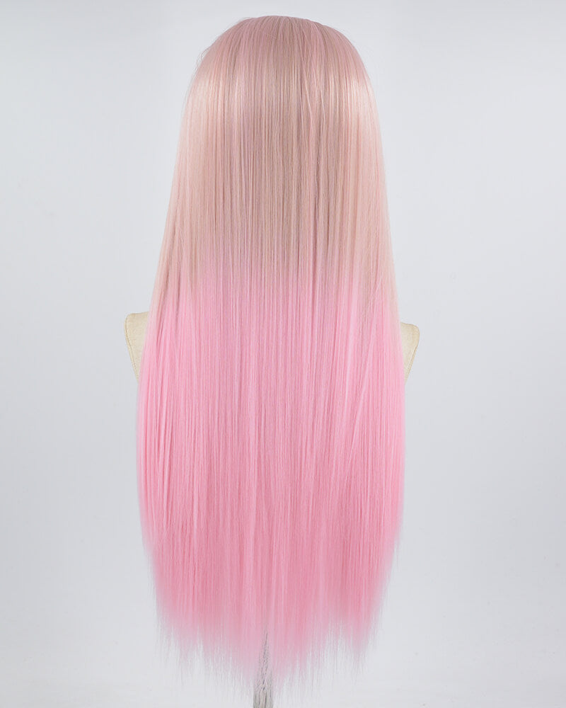 Ombre Pink Straight Synthetic Lace Front Wig WW659