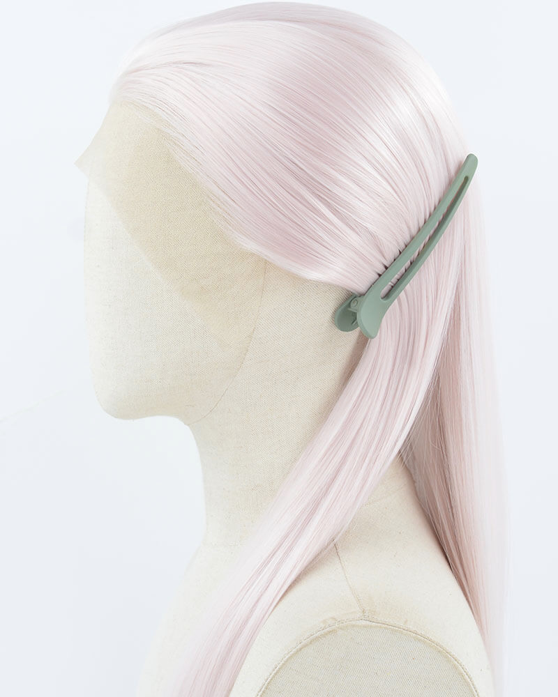 Light Pink Long Straight Synthetic Lace Front Wig WW921
