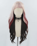 Pink Red Brown Synthetic Wig HW736