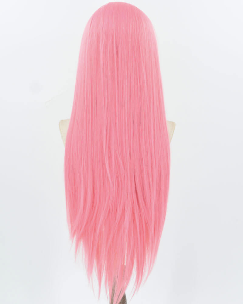 Pink Long Straight Synthetic Lace Front Wig WW920