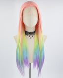 Rainbow Straight Synthetic Lace Front Wig WW664